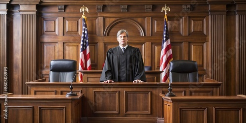 Judge and Lawyer in Courtroom: Legal Professionals Administering Justice