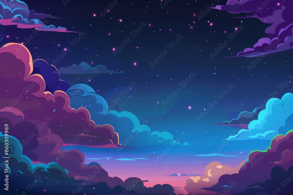 Vibrant Night Sky Background for Mobile Games Generative AI Vibrant Night Sky Background for Mobile Games Generative AI
