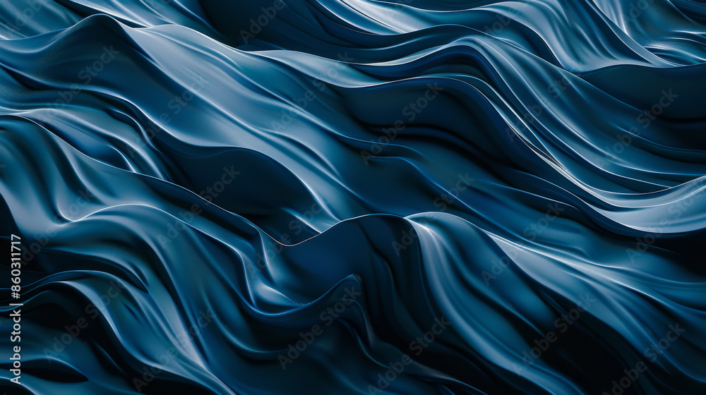 A dynamic image of undulating blue fabric waves, creating a mesmerizing abstract pattern with fluidity and elegance. A dynamic image of undulating blue fabric waves, creating a mesmerizing abstract pattern with fluidity and elegance.