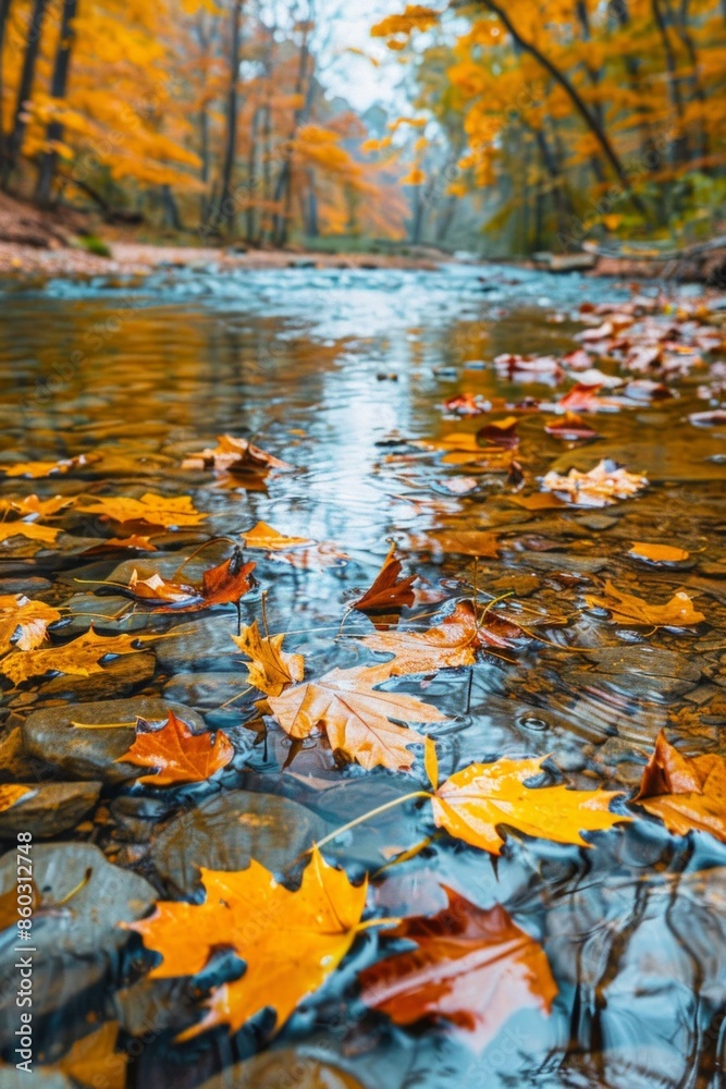 A clear stream with colorful autumn leaves floating on its surface, representing the natural progression and flow of ideas. A clear stream with colorful autumn leaves floating on its surface, representing the natural progression and flow of ideas.