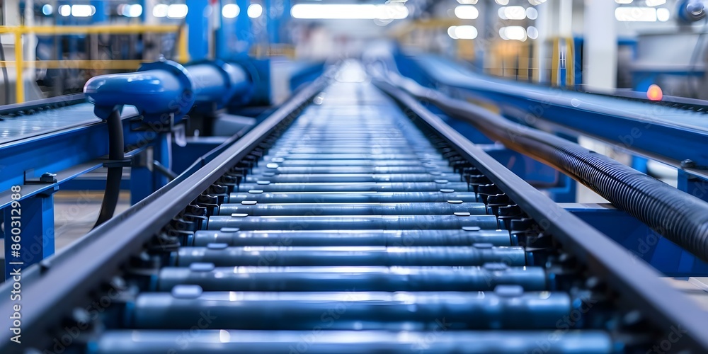 Fototapeta premium Efficient Maintenance Process Streamlined by Conveyor Belts. Concept Conveyor Belts, Maintenance Process, Efficiency, Streamlined Operations