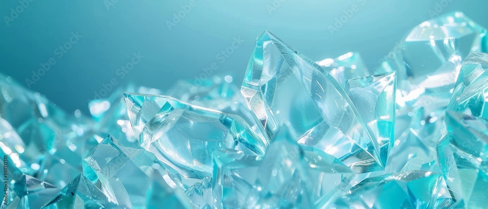 Crystal Clear Blue Water with Ice Cubes Crystal Clear Blue Water with Ice Cubes