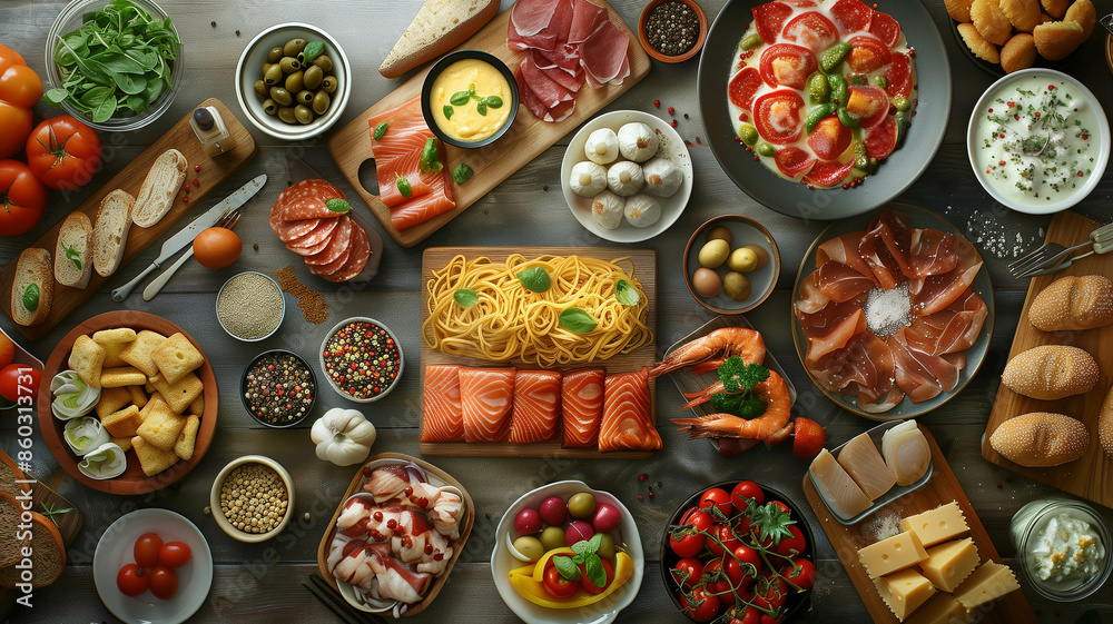 Together with many various foods Together with many various foods