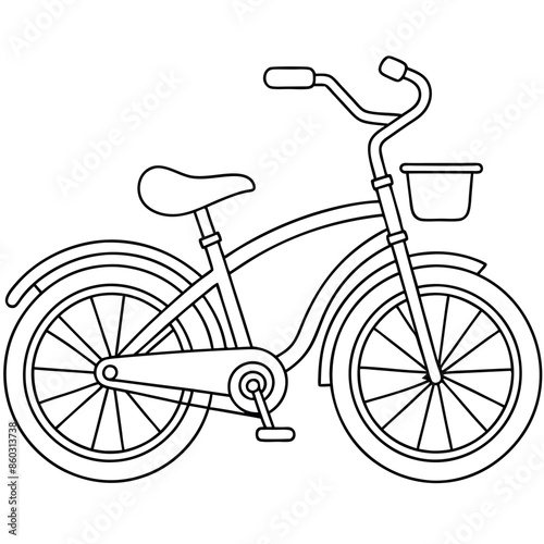 Bicycle Vehicle Coloring Page Vector Illustration

