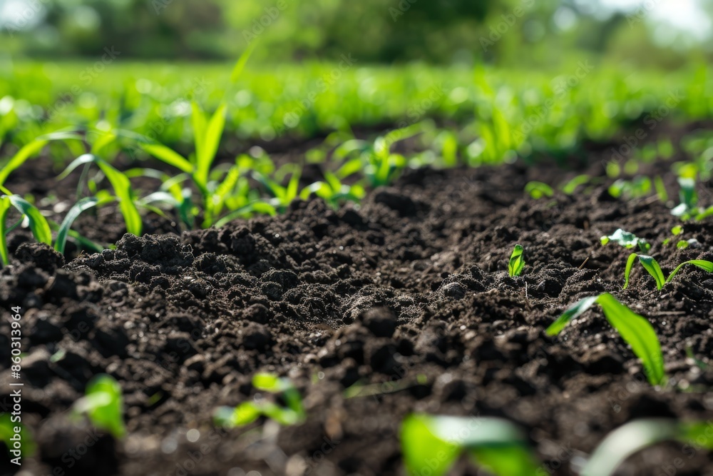 Rich Soil and Healthy Crops on a Sustainable Grain Farm Highlighting Organic Growth Rich Soil and Healthy Crops on a Sustainable Grain Farm Highlighting Organic Growth