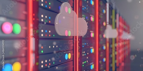 Obraz na płótnie Comparing Cloud Computing Services AWS, Azure, and Google Cloud. Concept Cloud Computing Services, AWS, Azure, Google Cloud, Comparison
