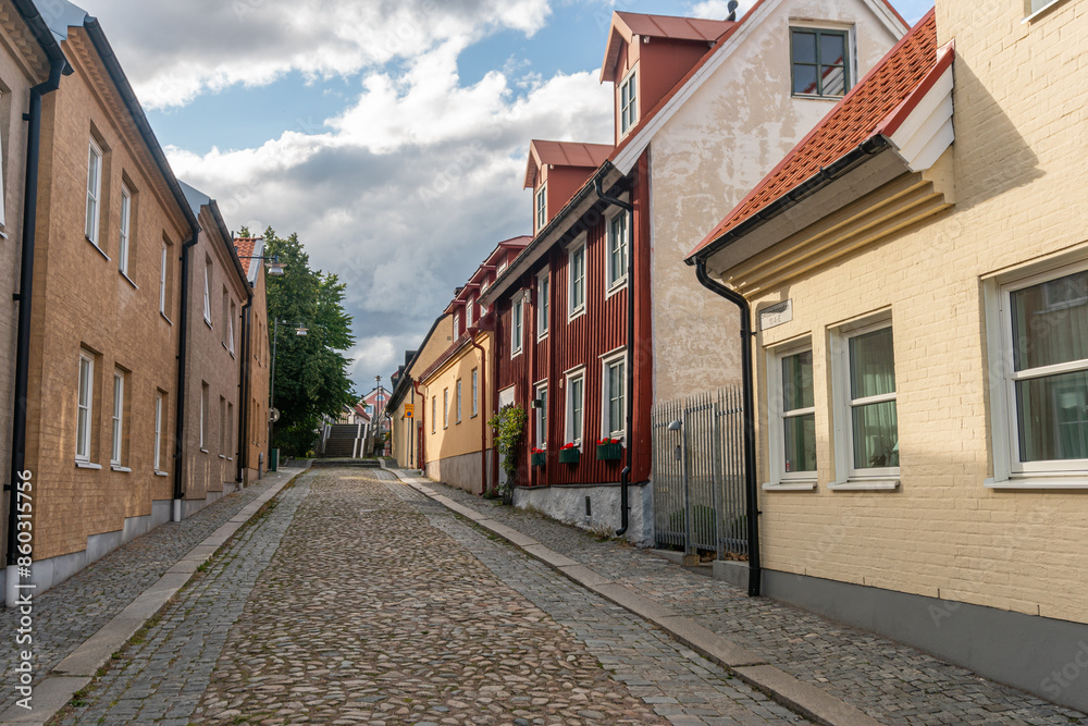 Beautiful residential houses in a European town Beautiful residential houses in a European town