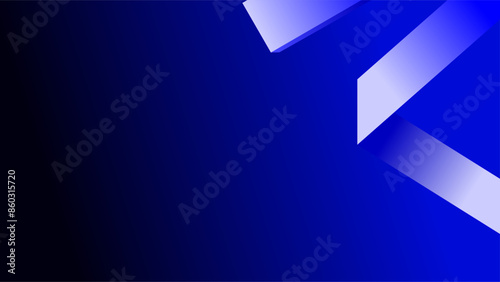 Glowing metallic blue and white ribbon rigid shapes over blue glowing gradient background