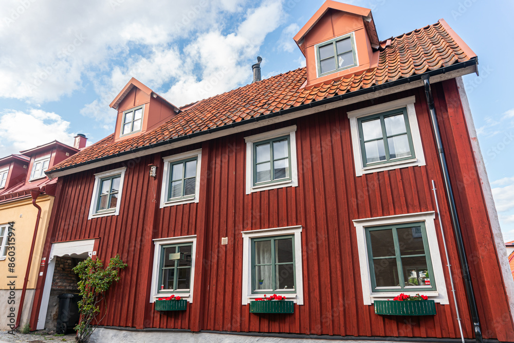 Beautiful residential houses in a European town Beautiful residential houses in a European town