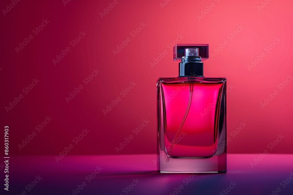 Perfume Bottle on a Pink and Purple Gradient Background Perfume Bottle on a Pink and Purple Gradient Background