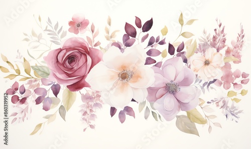 Watercolor Floral Bouquet Illustration
