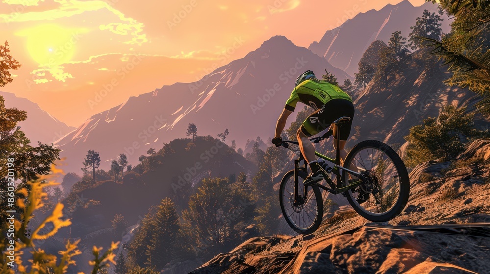 The Mountain Biker at Sunset The Mountain Biker at Sunset