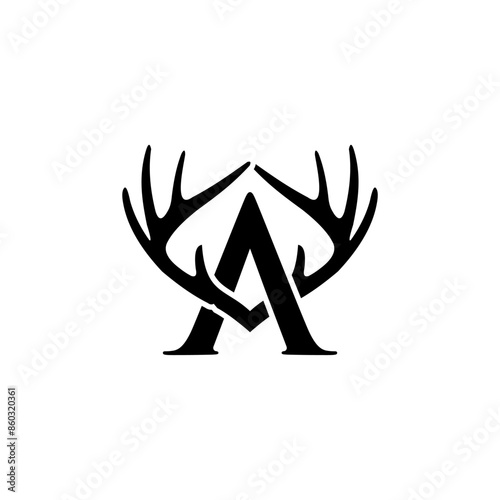 deer antler A letter logo