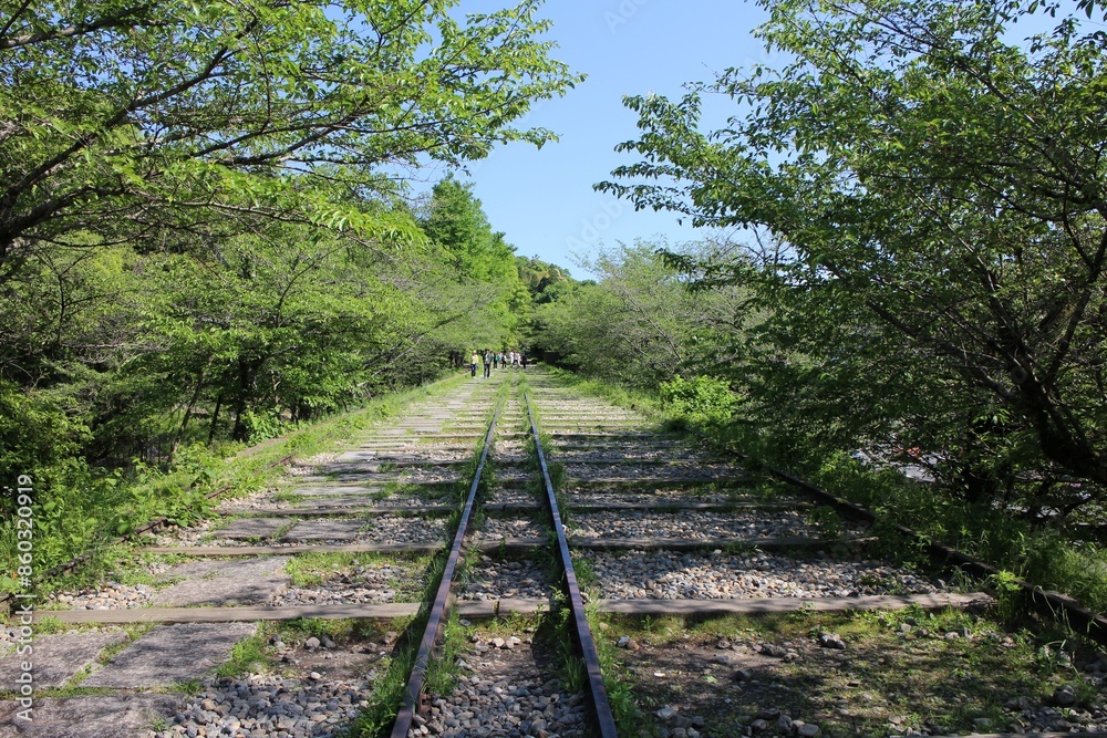 Fototapeta premium Keage Incline (old train tracks) in Kyoto, Japan