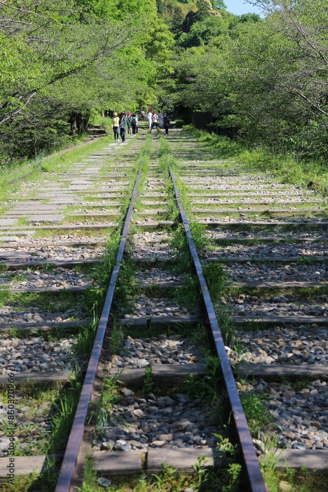 Fototapeta premium Keage Incline (old train tracks) in Kyoto, Japan