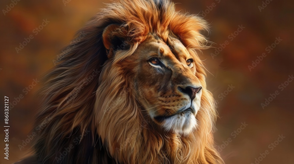 majestic portrait of a lion powerful and regal digital painting majestic portrait of a lion powerful and regal digital painting