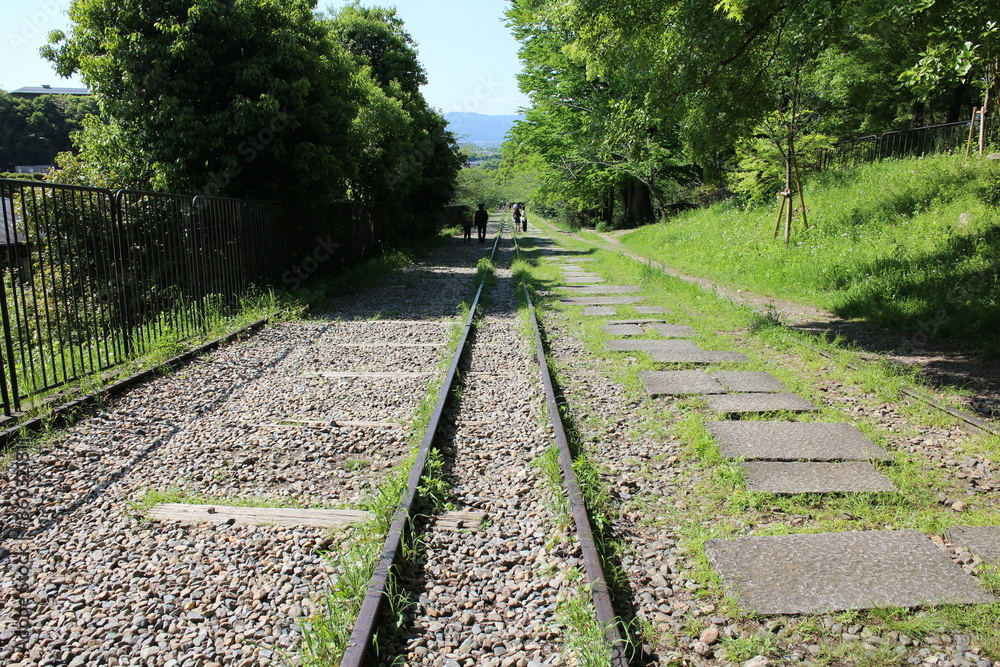 Obraz premium Keage Incline (old train tracks) in Kyoto, Japan