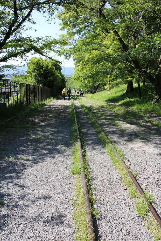 Keage Incline (old train tracks) in Kyoto, Japan Keage Incline (old train tracks) in Kyoto, Japan