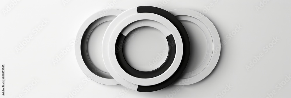 Modern Abstract Circular Black and White Wall Art Installation Modern Abstract Circular Black and White Wall Art Installation