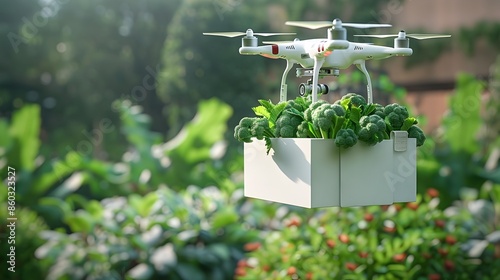 Drone Delivering Organic Pr...