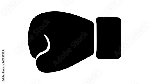 minimalistic boxing glove shape/sign, simple symbol of box glove, black sign of boxing glove in vector