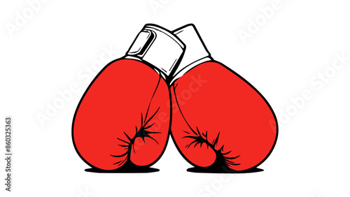 red boxing gloves in vector