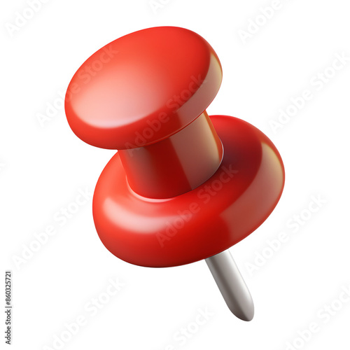 High-quality close-up image of a red pushpin on a white background, perfect for business presentations or educational materials.