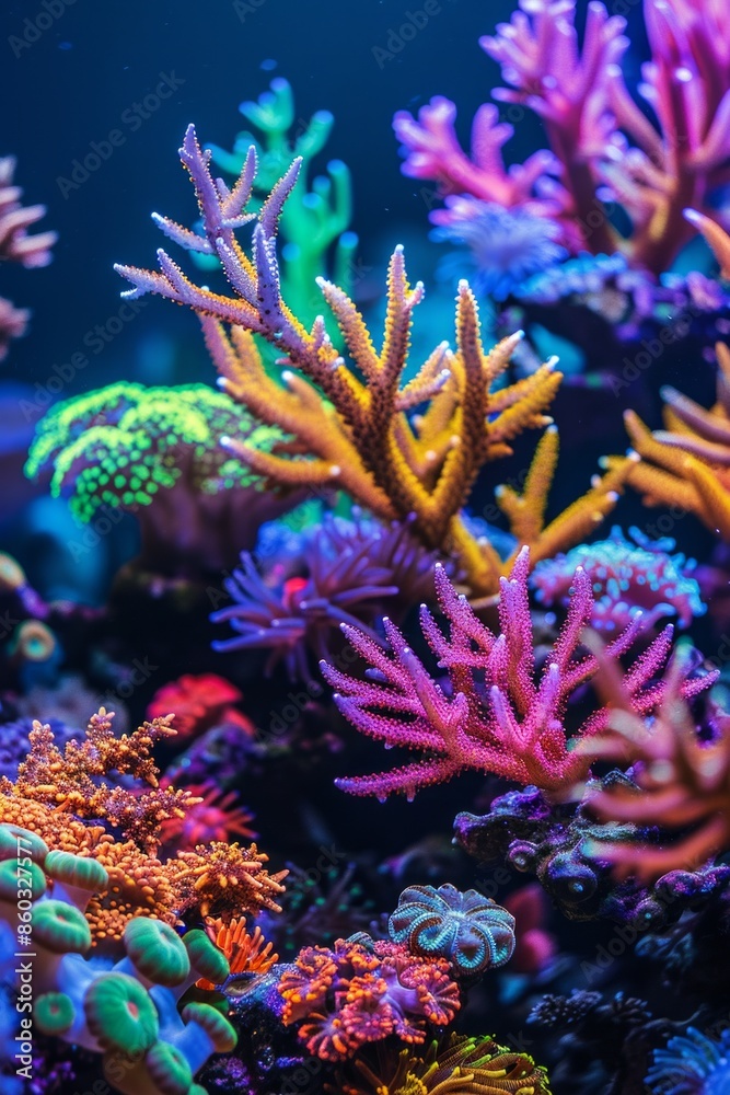 A coral reef scene with tips of corals glowing, representing the illumination and diversity of creative ecosystems. A coral reef scene with tips of corals glowing, representing the illumination and diversity of creative ecosystems.
