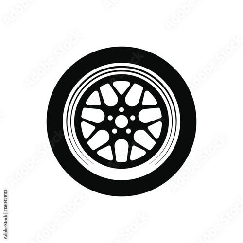 Car wheel icon. Vector illustration