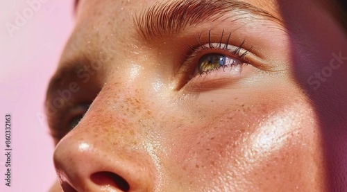 close up of a face with eye