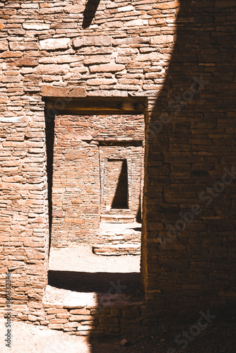 Door alignement inside pueblo bonito ruins photo