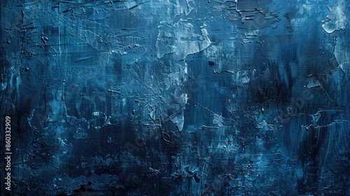 Abstract blue texture on canvas art background