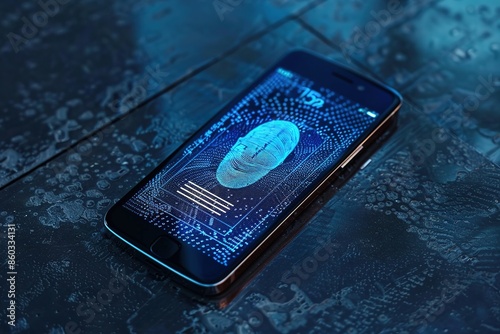 smartphone screen displays biometric verification