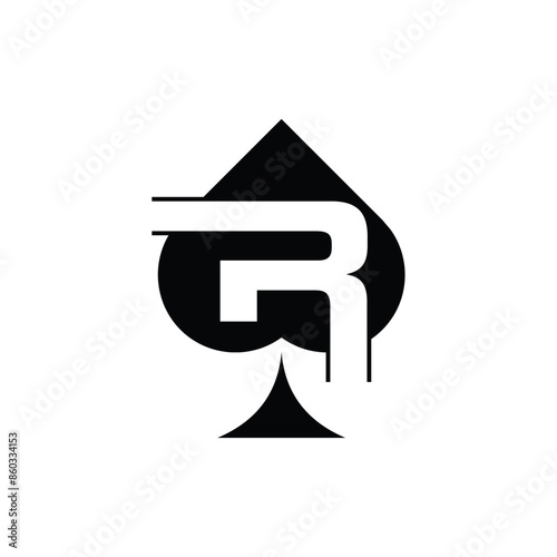 Initial R Spade Ace Simple Modern Icon Design Logo