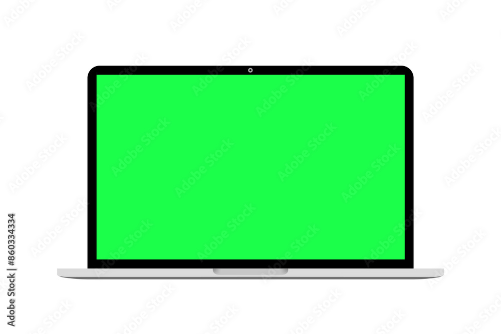 Laptop computer green screen icon. Notebook display mockup illustration Laptop computer green screen icon. Notebook display mockup illustration