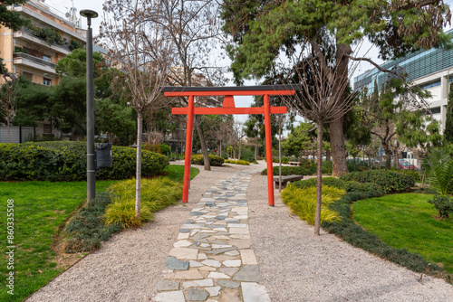 Obraz na płótnie The Japanese garden of Athens, at Nereidon park on Michalakopoulou Street w salonie