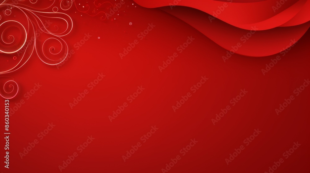 This image features an intricate swirl design on a rich red background, creating an elegant and festive feel This image features an intricate swirl design on a rich red background, creating an elegant and festive feel
