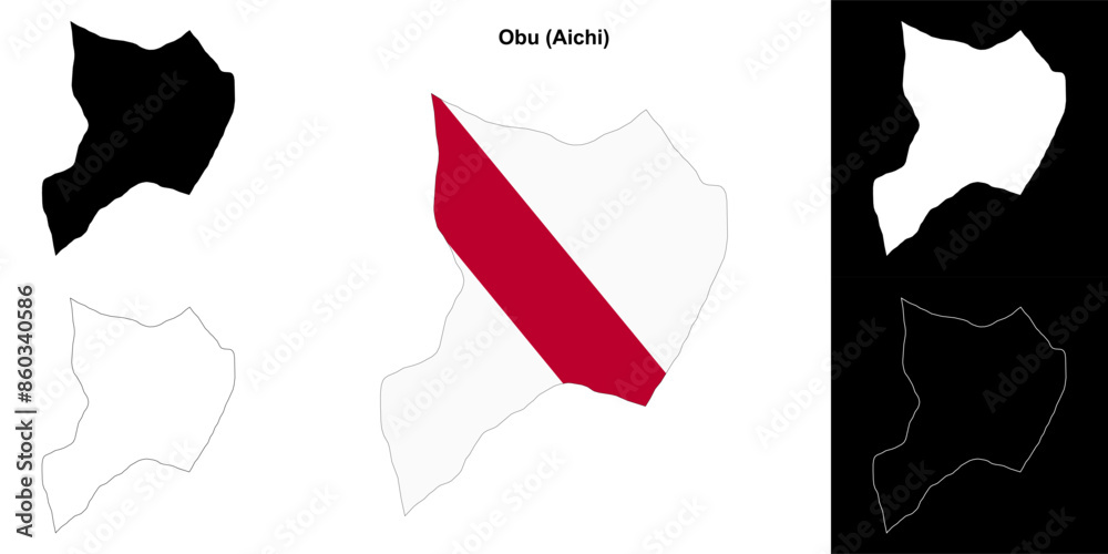Obu (Aichi) outline map set Obu (Aichi) outline map set