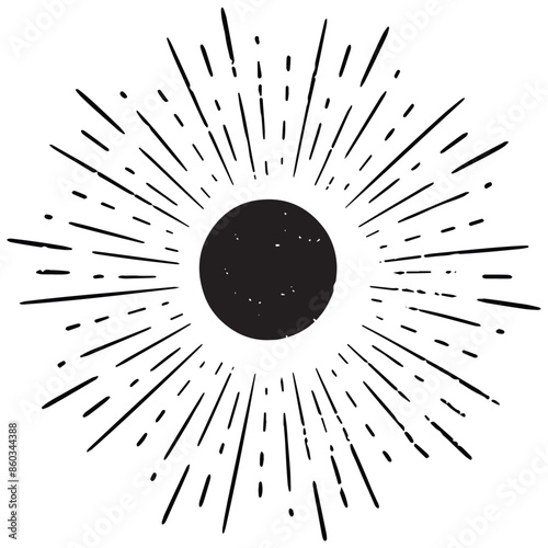 Vintage Minimalist Sunlight Design, Summer Sun and Light Waves