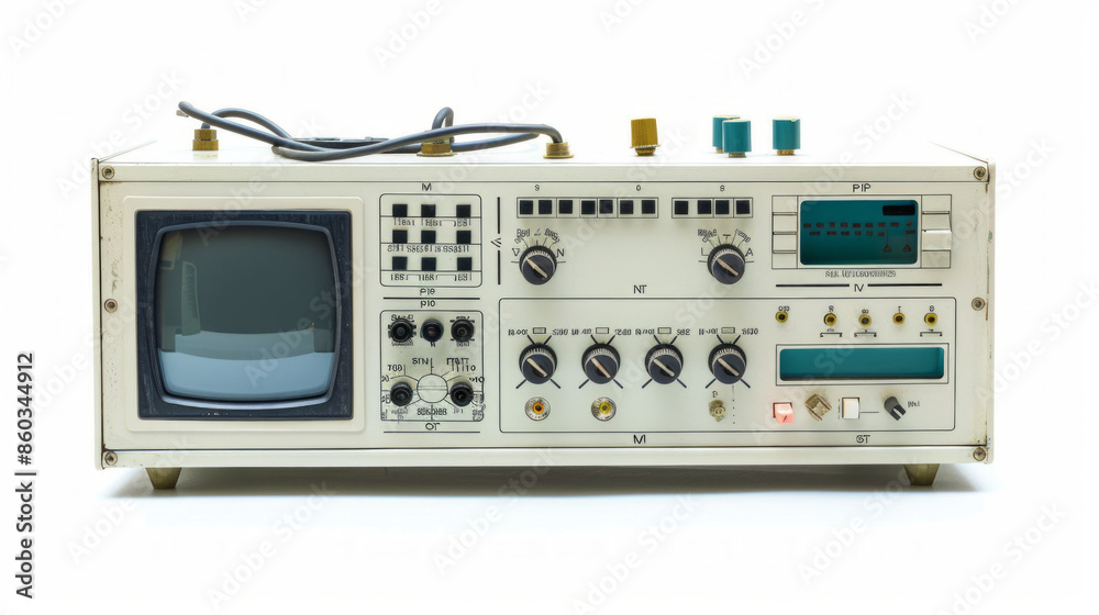 RF Signal Generator: Generates radio frequency signals for testing avionics equipment isolated on white background RF Signal Generator: Generates radio frequency signals for testing avionics equipment isolated on white background