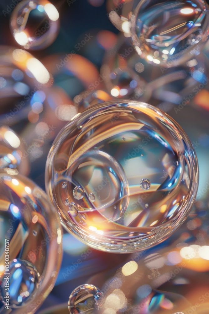 Abstract glass fractals floating and reflecting light, symbolizing the complex and repeating patterns of creative thoughts. Abstract glass fractals floating and reflecting light, symbolizing the complex and repeating patterns of creative thoughts.
