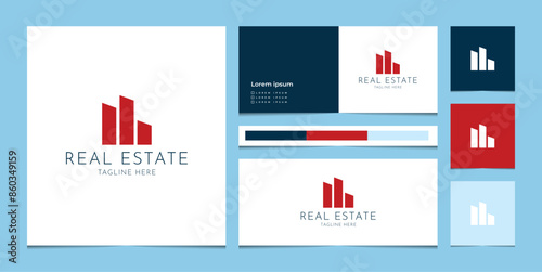 Minimalist Real Estate Logo Design with logo branding set.