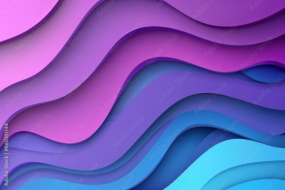 Abstract Gradient Waves in Pink and Blue Shades