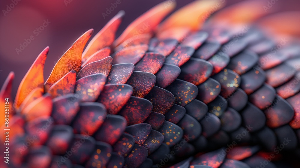 Close-up of iridescent scales with a vibrant, abstract quality. Close-up of iridescent scales with a vibrant, abstract quality.