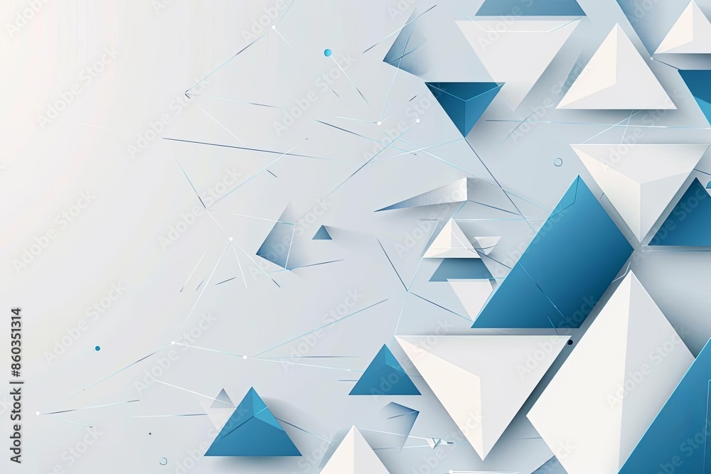 Modern Abstract Geometric Art in Blue and White Modern Abstract Geometric Art in Blue and White