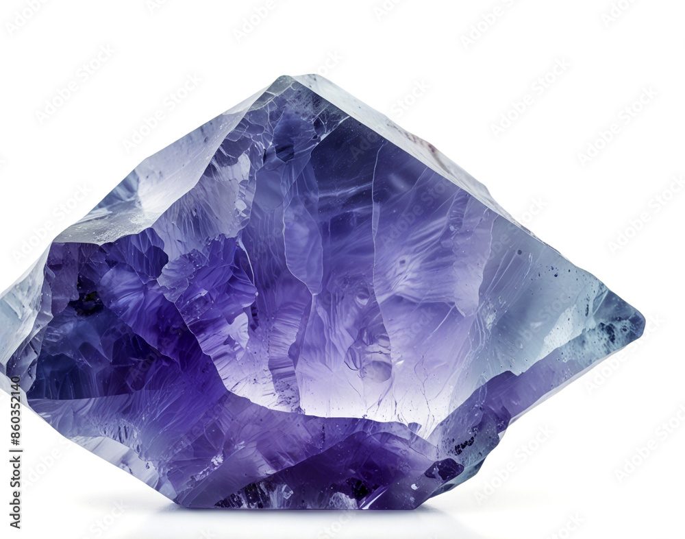 Fototapeta premium Fluorite crystal, isolated on white background