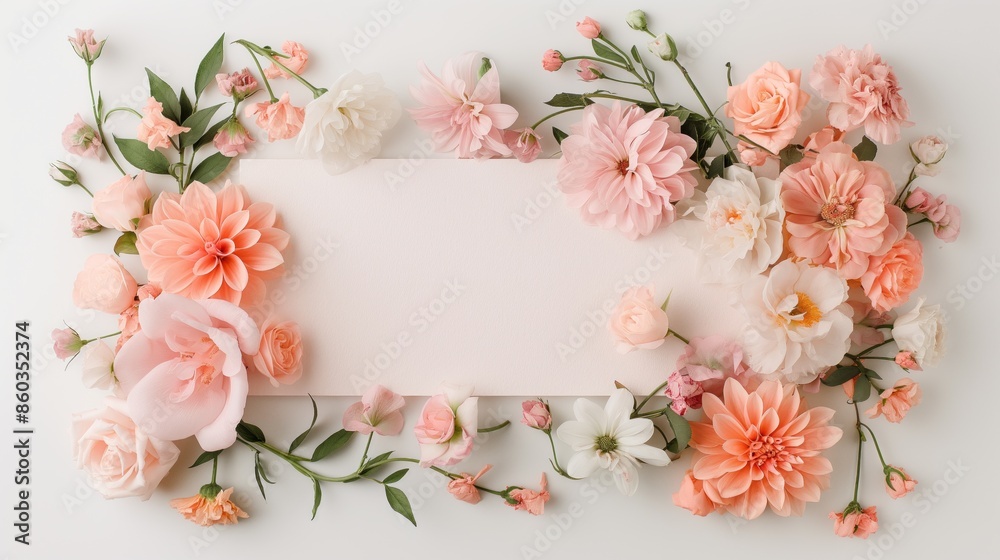 Floral arrangement on a white background with copy space. Floral arrangement on a white background with copy space.