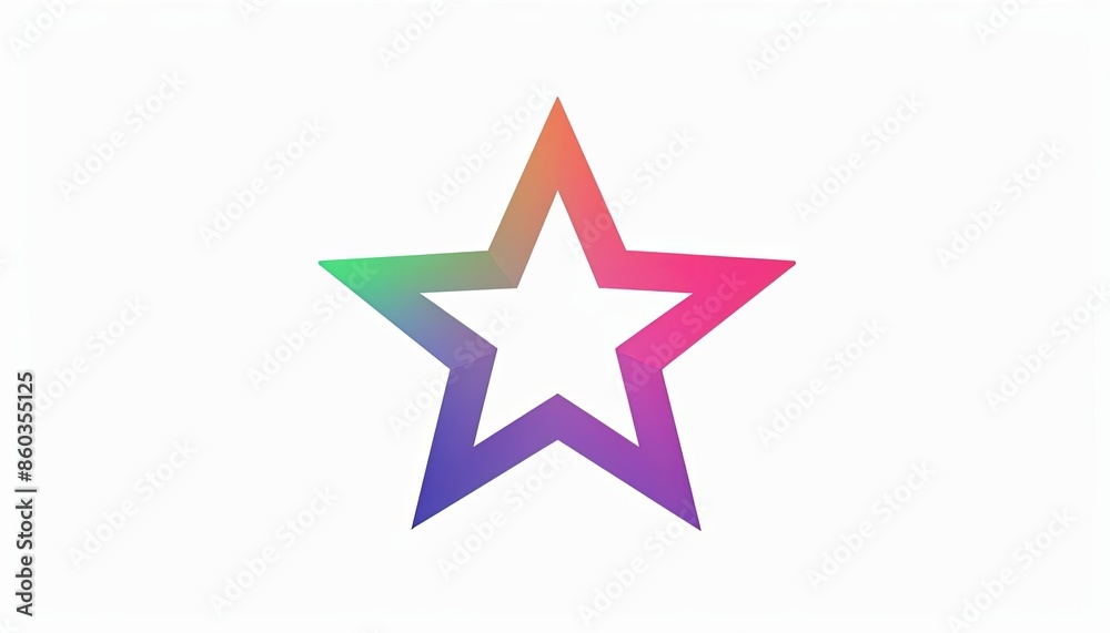 Colorful Gradient Star Design on White Background