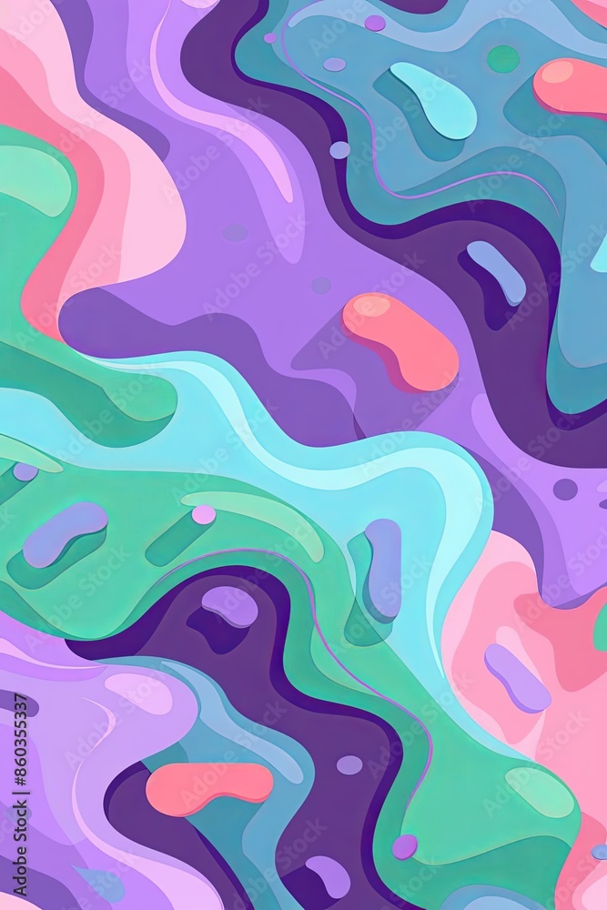 Colorful Abstract Shapes with Pastels and Purples Colorful Abstract Shapes with Pastels and Purples