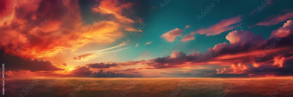 Dark Sunset view with clouds background, wide background Dark Sunset view with clouds background, wide background